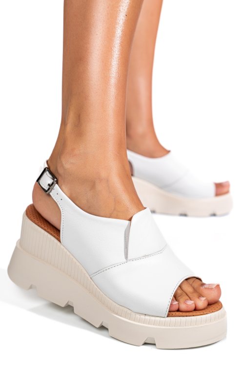 Sandale albe piele naturala ys7711