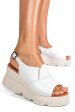 Sandale albe piele naturala ys7711