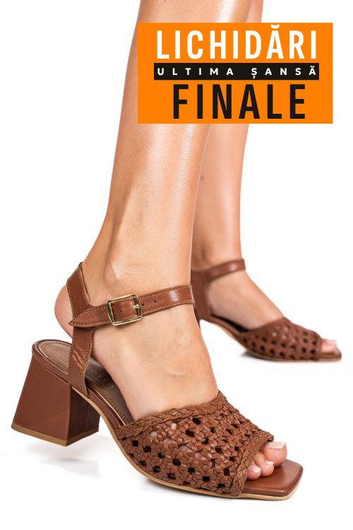 Sandale maro piele naturala es77m8644