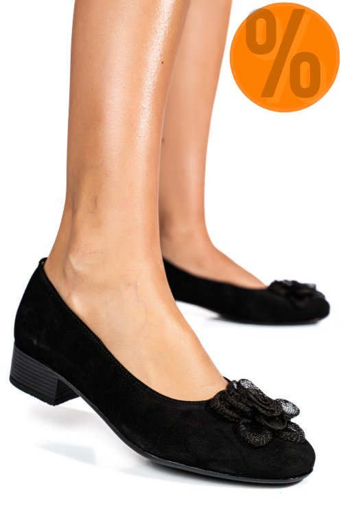 Pantofi negri piele naturala intoarsa 2s7756br-ii