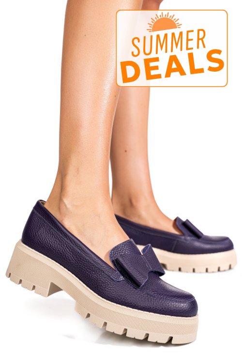 Mocasini mov piele naturala 2s77115