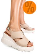 SANDALE BEJ PIELE NATURALA YS7714
