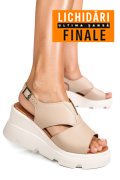 SANDALE BEJ PIELE NATURALA YS7714