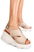 SANDALE BEJ PIELE NATURALA YS7714