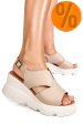 Sandale bej piele naturala ys7714