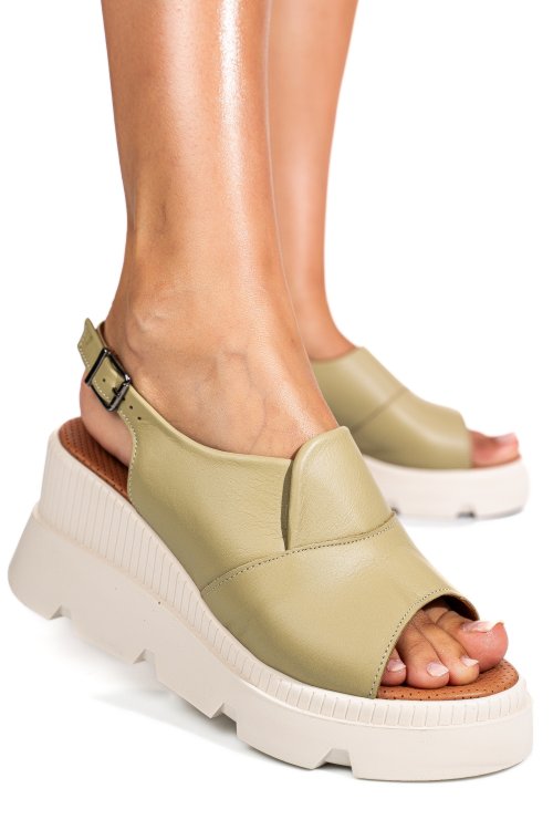 Sandale verzi piele naturala ys7711