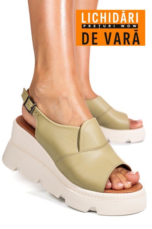 Sandale verzi piele naturala ys7711