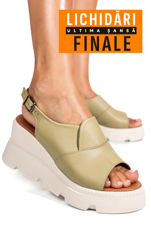 Sandale verzi piele naturala ys7711
