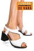 SANDALE ALBE PIELE NATURALA 0S7775