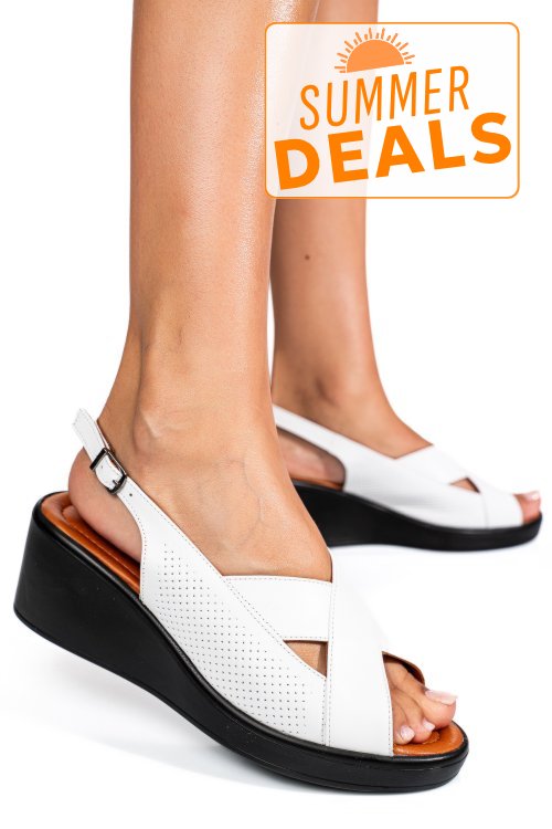 Sandale albe piele naturala 7s7740