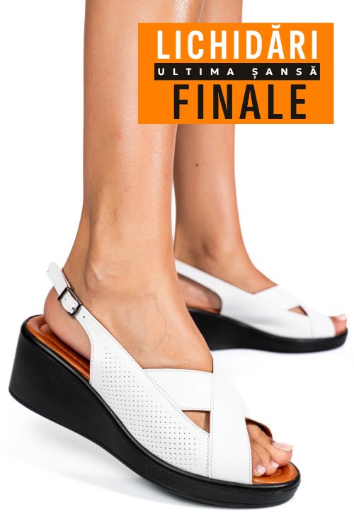 Sandale albe piele naturala 7s7740