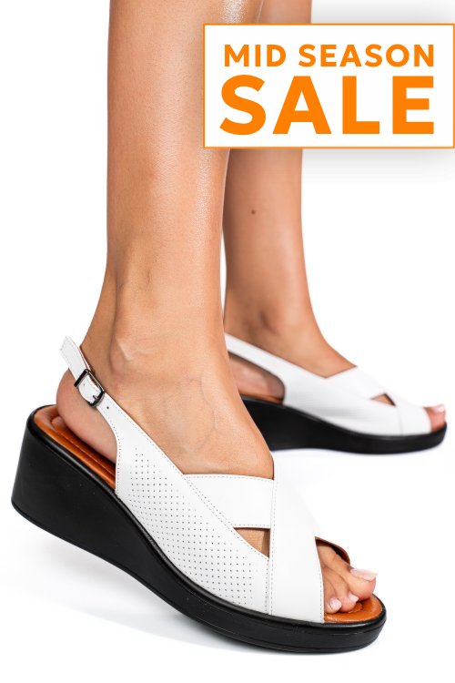 Sandale albe piele naturala 7s7740