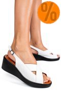 SANDALE ALBE PIELE NATURALA 7S7740