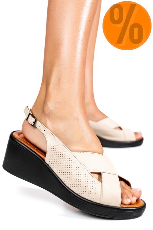 Sandale bej piele naturala 7s7740