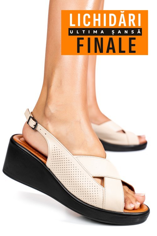 Sandale bej piele naturala 7s7740