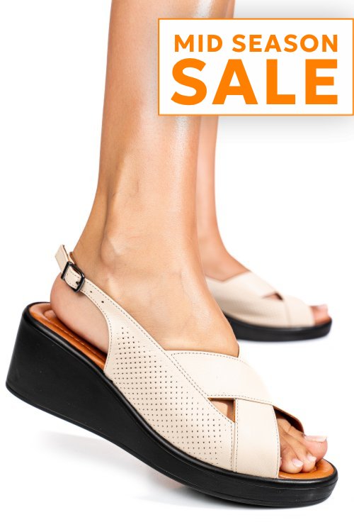 Sandale bej piele naturala 7s7740