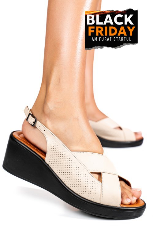 Sandale bej piele naturala 7s7740