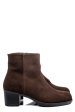 Botine maro inchis piele naturala intoarsa 3s77871