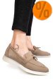Mocasini bej piele naturala intoarsa 4s7755