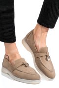 MOCASINI BEJ PIELE NATURALA INTOARSA 4S7755