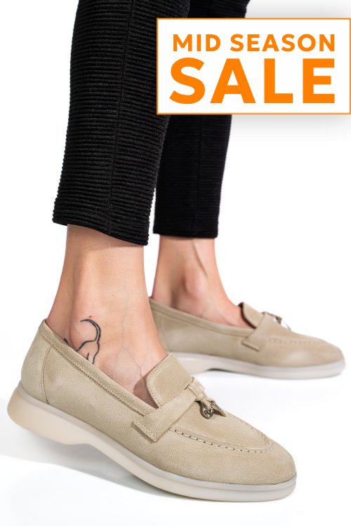Mocasini gri piele naturala intoarsa 4s7755