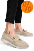 MOCASINI GRI PIELE NATURALA INTOARSA 4S7755