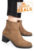 BOTINE TAUPE PIELE NATURALA INTOARSA 3S77871