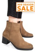BOTINE TAUPE PIELE NATURALA INTOARSA 3S77871