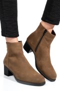 BOTINE TAUPE PIELE NATURALA INTOARSA 3S77871