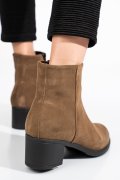 BOTINE TAUPE PIELE NATURALA INTOARSA 3S77871
