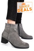 BOTINE GRI PIELE NATURALA INTOARSA 3S77871