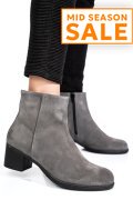 BOTINE GRI PIELE NATURALA INTOARSA 3S77871
