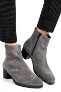 BOTINE GRI PIELE NATURALA INTOARSA 3S77871