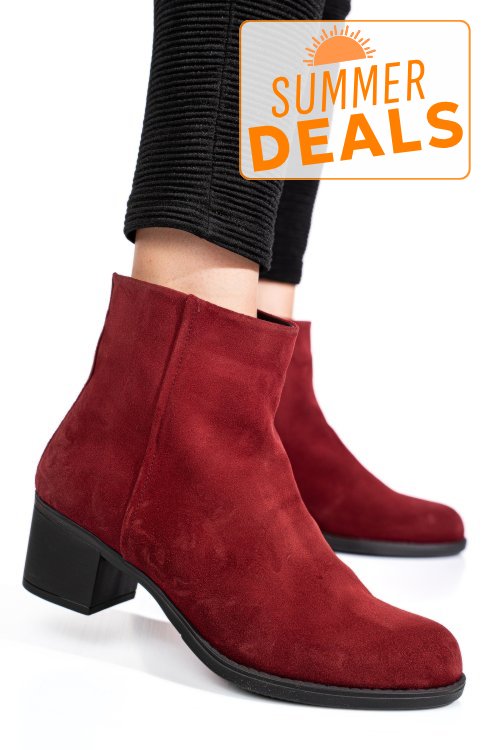 Botine visinii piele naturala intoarsa 3s77871