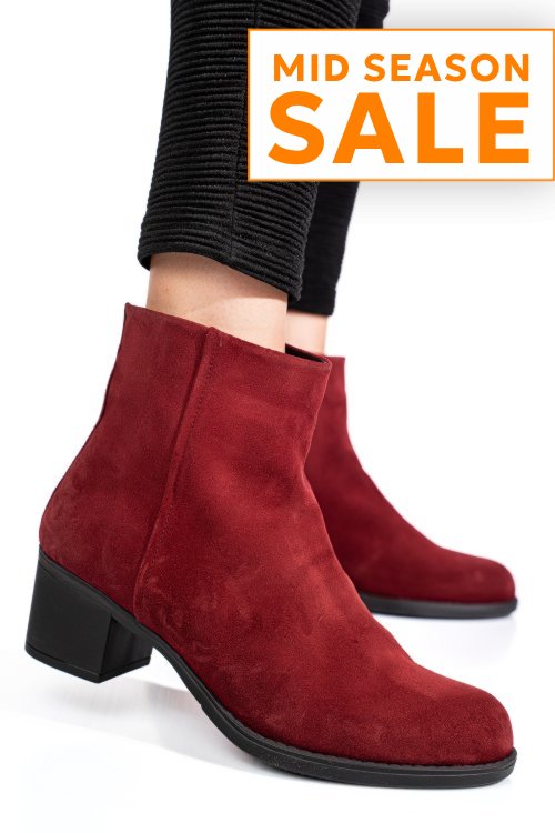Botine visinii piele naturala intoarsa 3s77871