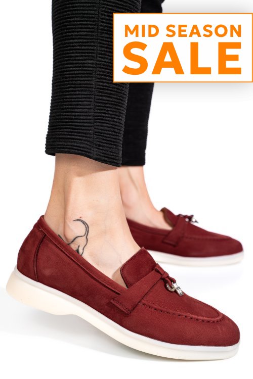 Mocasini visinii piele naturala intoarsa 4s7755