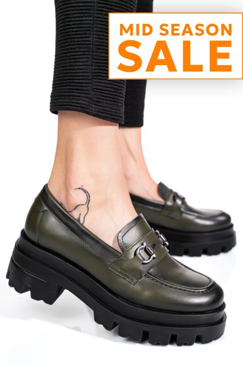 Mocasini verzi piele naturala 4s7780