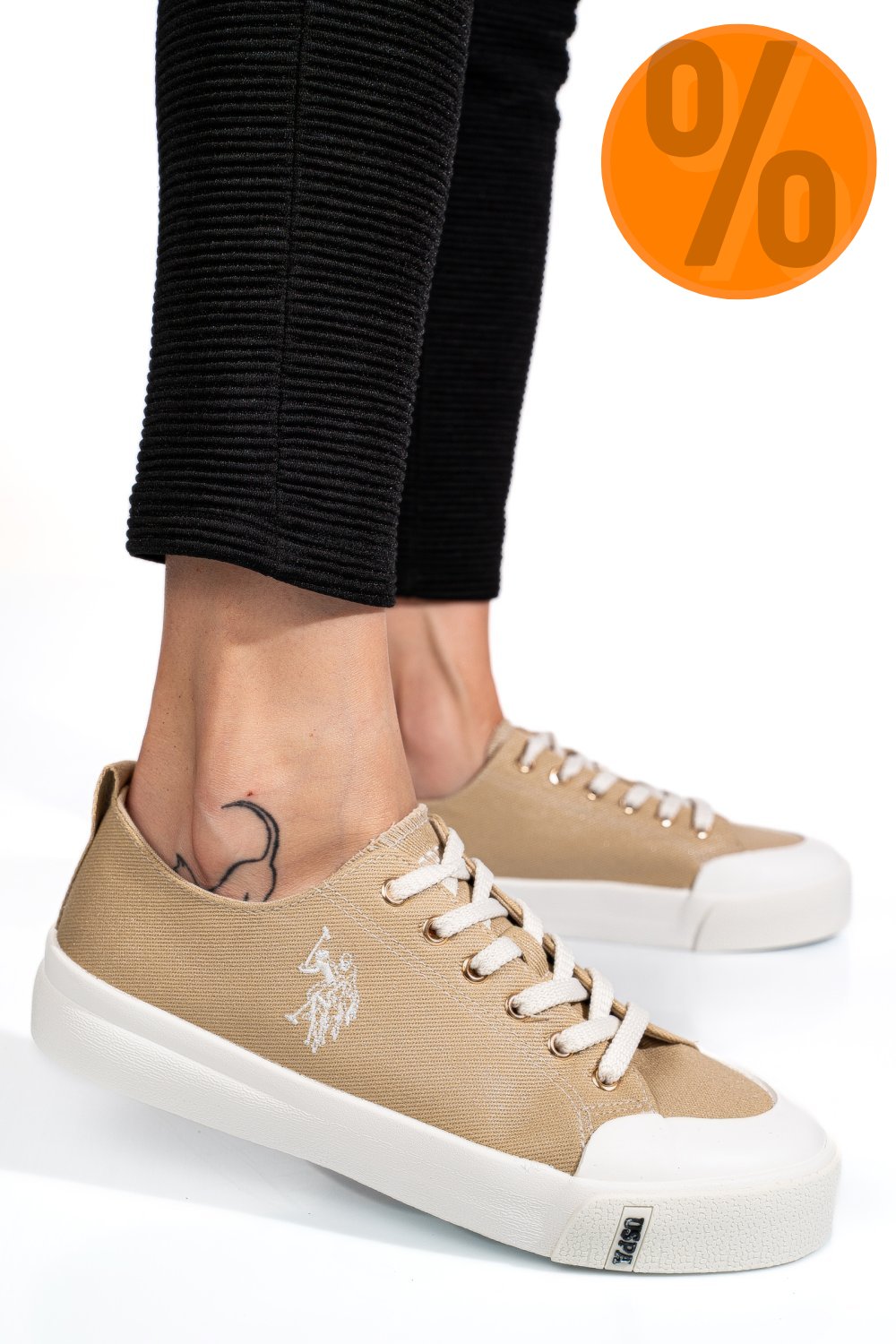 U.S. POLO ASSN, TENISI BEIGE ILLY-5FX