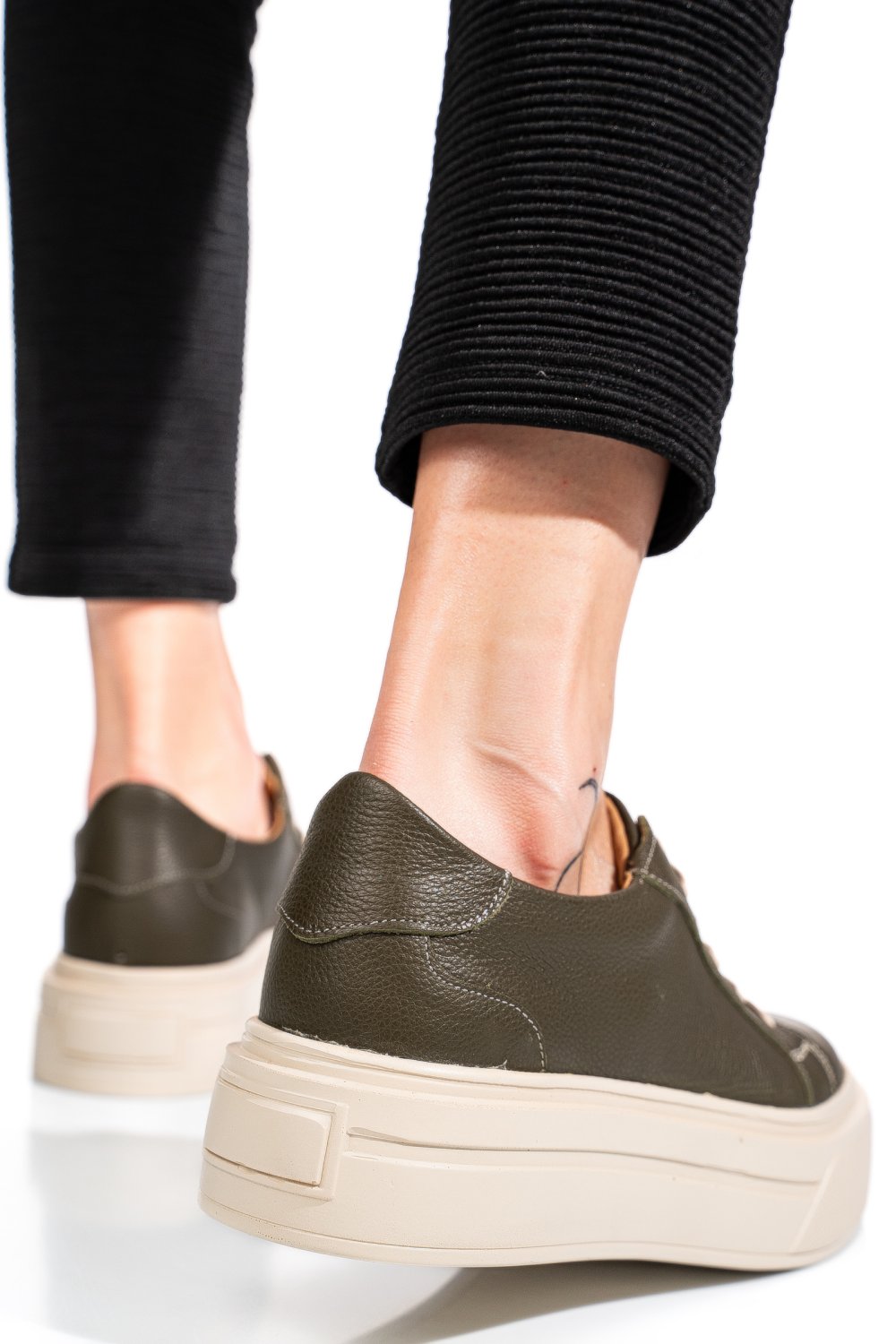 PANTOFI SPORT OLIVE PIELE NATURALA 3S77000