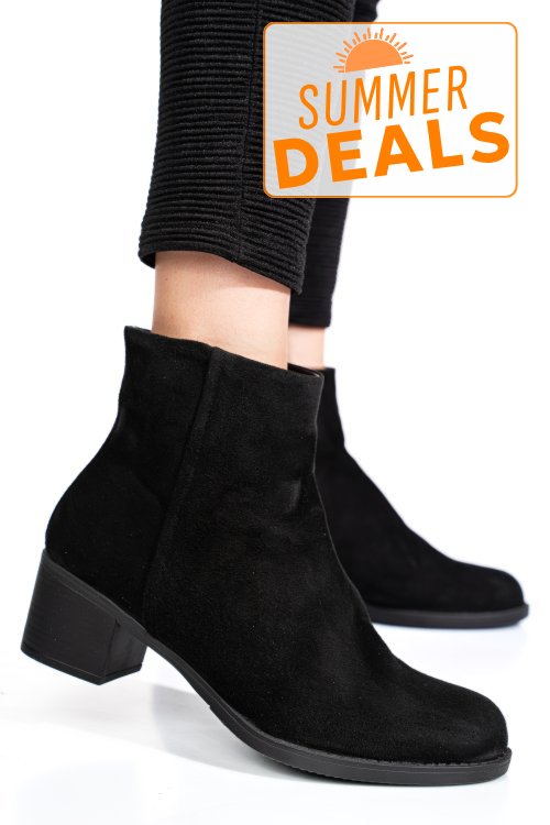 Botine negre piele naturala intoarsa 3s77871