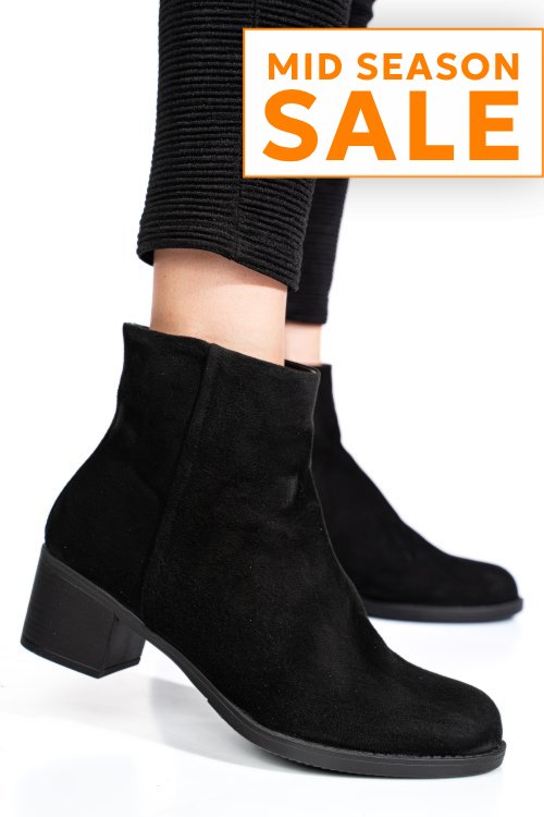 Botine negre piele naturala intoarsa 3s77871