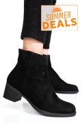 BOTINE NEGRE PIELE NATURALA INTOARSA 3S77871