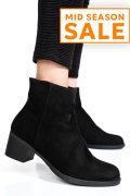 BOTINE NEGRE PIELE NATURALA INTOARSA 3S77871