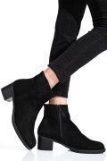 BOTINE NEGRE PIELE NATURALA INTOARSA 3S77871