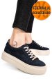 Pantofi sport bleumarin piele naturala intoarsa 3s77000