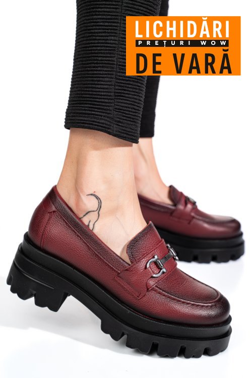 Mocasini visinii piele naturala 4s7780