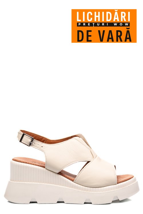 Sandale crem piele naturala ys7714