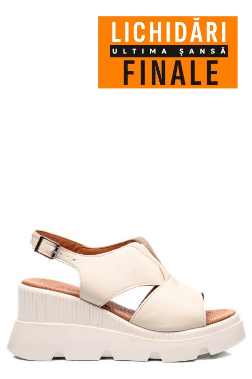 Sandale crem piele naturala ys7714