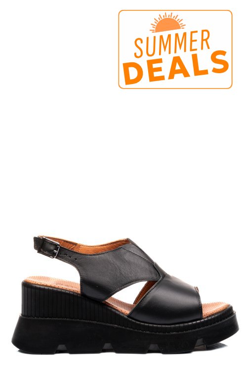 Sandale negre piele naturala ys7714