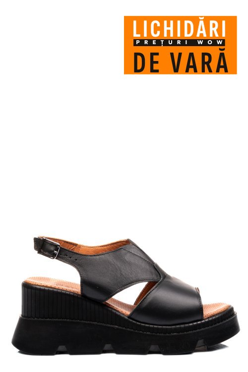 Sandale negre piele naturala ys7714